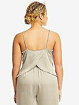 Alt View 2 Thumbnail - Champagne Split Back Whisper Satin Cami Top