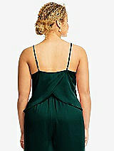 Alt View 2 Thumbnail - Evergreen Split Back Whisper Satin Cami Top