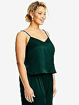 Side View Thumbnail - Evergreen Split Back Whisper Satin Cami Top