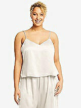 Alt View 1 Thumbnail - Ivory Split Back Whisper Satin Cami Top