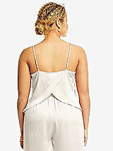 Alt View 2 Thumbnail - Ivory Split Back Whisper Satin Cami Top