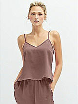 Front View Thumbnail - Sienna Split Back Whisper Satin Cami Top