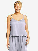 Alt View 1 Thumbnail - Silver Dove Split Back Whisper Satin Cami Top