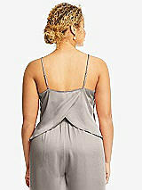 Alt View 2 Thumbnail - Taupe Split Back Whisper Satin Cami Top