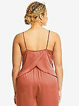 Alt View 2 Thumbnail - Terracotta Copper Split Back Whisper Satin Cami Top