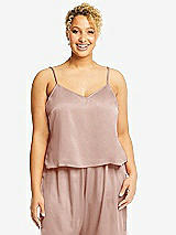 Alt View 1 Thumbnail - Toasted Sugar Split Back Whisper Satin Cami Top