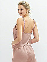 Rear View Thumbnail - Toasted Sugar Split Back Whisper Satin Cami Top