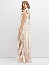 Rear View Thumbnail - Coquette Floral Print Bow Shoulder Square Neck Chiffon Maxi Dress