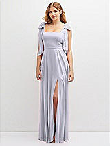 Front View Thumbnail - Silver Dove Bow Shoulder Square Neck Chiffon Maxi Dress