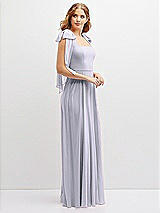 Side View Thumbnail - Silver Dove Bow Shoulder Square Neck Chiffon Maxi Dress