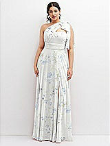 Alt View 1 Thumbnail - Bleu Garden Chiffon Convertible Maxi Dress with Multi-Way Tie Straps