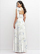 Alt View 3 Thumbnail - Bleu Garden Chiffon Convertible Maxi Dress with Multi-Way Tie Straps