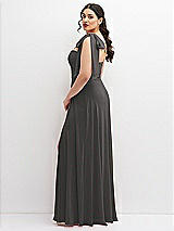 Alt View 2 Thumbnail - Caviar Gray Chiffon Convertible Maxi Dress with Multi-Way Tie Straps