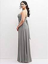 Alt View 5 Thumbnail - Chelsea Gray Chiffon Convertible Maxi Dress with Multi-Way Tie Straps