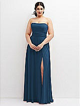 Alt View 4 Thumbnail - Dusk Blue Chiffon Convertible Maxi Dress with Multi-Way Tie Straps