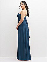 Alt View 5 Thumbnail - Dusk Blue Chiffon Convertible Maxi Dress with Multi-Way Tie Straps