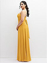 Alt View 5 Thumbnail - NYC Yellow Chiffon Convertible Maxi Dress with Multi-Way Tie Straps