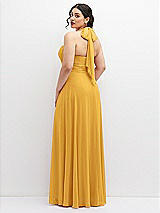 Rear View Thumbnail - NYC Yellow Chiffon Convertible Maxi Dress with Multi-Way Tie Straps