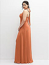 Side View Thumbnail - Sweet Melon Chiffon Convertible Maxi Dress with Multi-Way Tie Straps