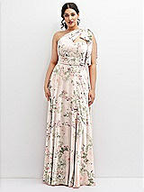 Alt View 1 Thumbnail - Blush Garden Chiffon Convertible Maxi Dress with Multi-Way Tie Straps