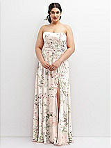 Alt View 4 Thumbnail - Blush Garden Chiffon Convertible Maxi Dress with Multi-Way Tie Straps