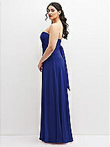 Alt View 5 Thumbnail - Cobalt Blue Chiffon Convertible Maxi Dress with Multi-Way Tie Straps