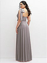 Alt View 3 Thumbnail - Cashmere Gray Chiffon Convertible Maxi Dress with Multi-Way Tie Straps