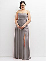 Alt View 4 Thumbnail - Cashmere Gray Chiffon Convertible Maxi Dress with Multi-Way Tie Straps