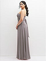 Alt View 5 Thumbnail - Cashmere Gray Chiffon Convertible Maxi Dress with Multi-Way Tie Straps