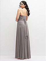 Alt View 6 Thumbnail - Cashmere Gray Chiffon Convertible Maxi Dress with Multi-Way Tie Straps