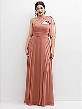 Alt View 1 Thumbnail - Desert Rose Chiffon Convertible Maxi Dress with Multi-Way Tie Straps