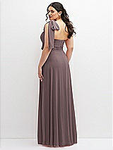 Alt View 3 Thumbnail - French Truffle Chiffon Convertible Maxi Dress with Multi-Way Tie Straps