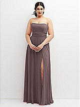 Alt View 4 Thumbnail - French Truffle Chiffon Convertible Maxi Dress with Multi-Way Tie Straps