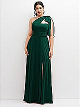 Alt View 1 Thumbnail - Hunter Green Chiffon Convertible Maxi Dress with Multi-Way Tie Straps