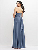 Alt View 6 Thumbnail - Larkspur Blue Chiffon Convertible Maxi Dress with Multi-Way Tie Straps