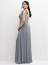 Alt View 2 Thumbnail - Platinum Chiffon Convertible Maxi Dress with Multi-Way Tie Straps