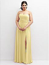 Alt View 4 Thumbnail - Pale Yellow Chiffon Convertible Maxi Dress with Multi-Way Tie Straps