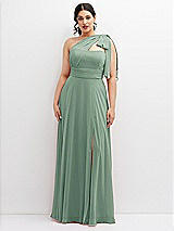 Alt View 1 Thumbnail - Seagrass Chiffon Convertible Maxi Dress with Multi-Way Tie Straps