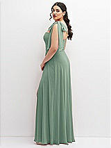 Alt View 2 Thumbnail - Seagrass Chiffon Convertible Maxi Dress with Multi-Way Tie Straps