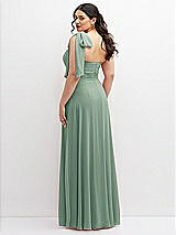 Alt View 3 Thumbnail - Seagrass Chiffon Convertible Maxi Dress with Multi-Way Tie Straps