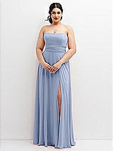 Alt View 4 Thumbnail - Sky Blue Chiffon Convertible Maxi Dress with Multi-Way Tie Straps