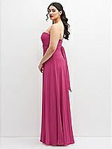 Alt View 5 Thumbnail - Tea Rose Chiffon Convertible Maxi Dress with Multi-Way Tie Straps