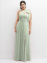 Alt View 1 Thumbnail - Vintage Primrose Sage Chiffon Convertible Maxi Dress with Multi-Way Tie Straps