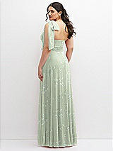 Alt View 3 Thumbnail - Vintage Primrose Sage Chiffon Convertible Maxi Dress with Multi-Way Tie Straps