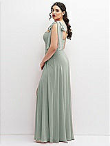 Alt View 2 Thumbnail - Willow Green Chiffon Convertible Maxi Dress with Multi-Way Tie Straps