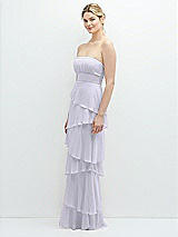 Side View Thumbnail - Silver Dove Strapless Asymmetrical Tiered Ruffle Chiffon Maxi Dress