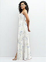 Alt View 2 Thumbnail - Bleu Garden Chiffon Corset Maxi Dress with Removable Off-the-Shoulder Swags