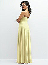 Alt View 3 Thumbnail - Butter Yellow Chiffon Corset Maxi Dress with Removable Off-the-Shoulder Swags