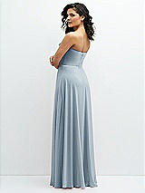 Alt View 3 Thumbnail - Mist Chiffon Corset Maxi Dress with Removable Off-the-Shoulder Swags