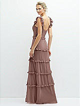 Rear View Thumbnail - Sienna Tiered Chiffon Maxi A-line Dress with Convertible Ruffle Straps